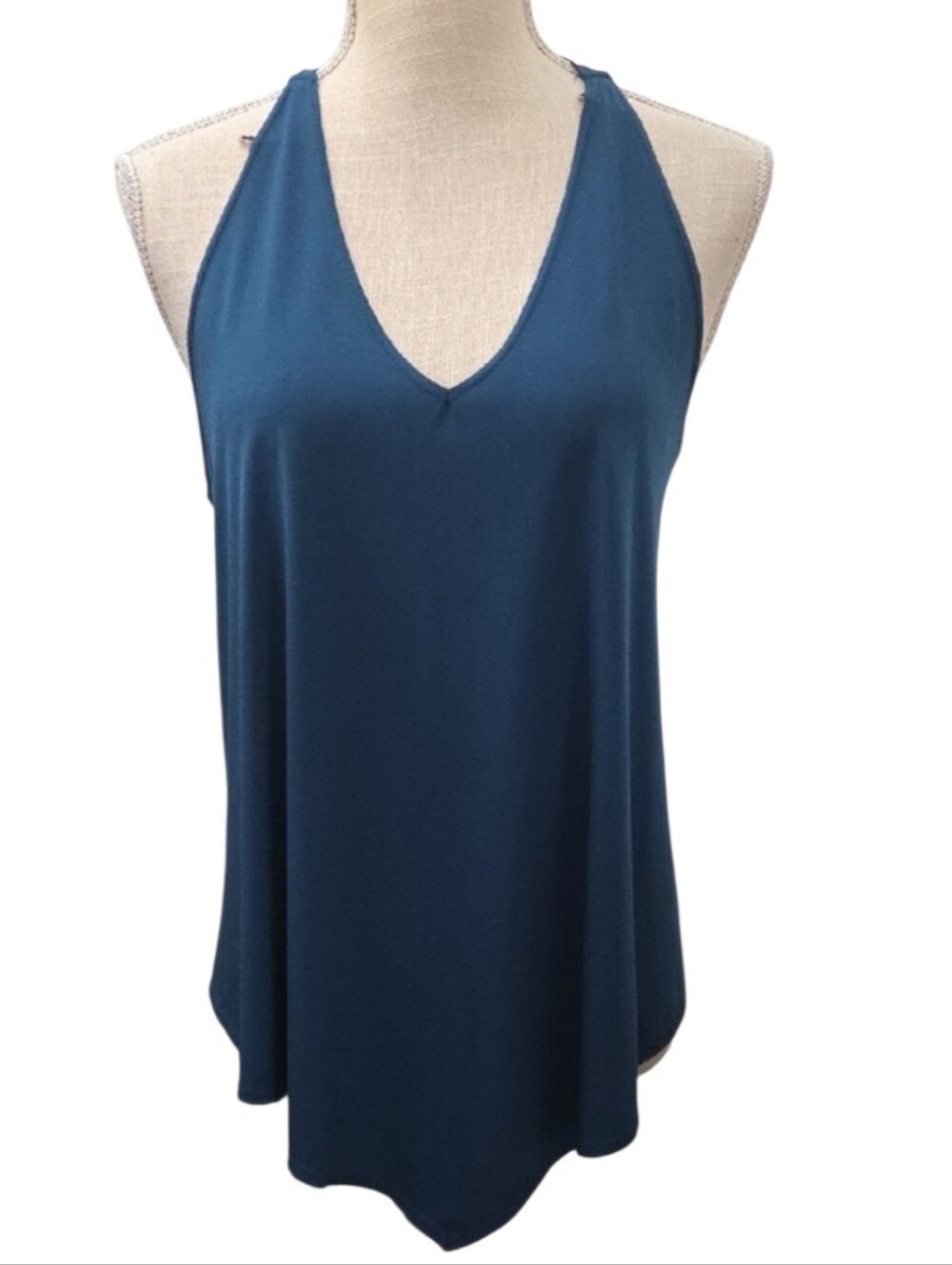 First Love Teal V-Neck Racerback Tank